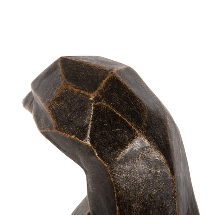 FLOOR DECORATION HM7913 GRC IN BLACK PATINA COLOR WITH GOLD DETAILS 30x20x60Hcm.