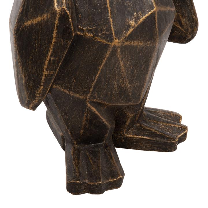 FLOOR DECORATION HM7913 GRC IN BLACK PATINA COLOR WITH GOLD DETAILS 30x20x60Hcm.