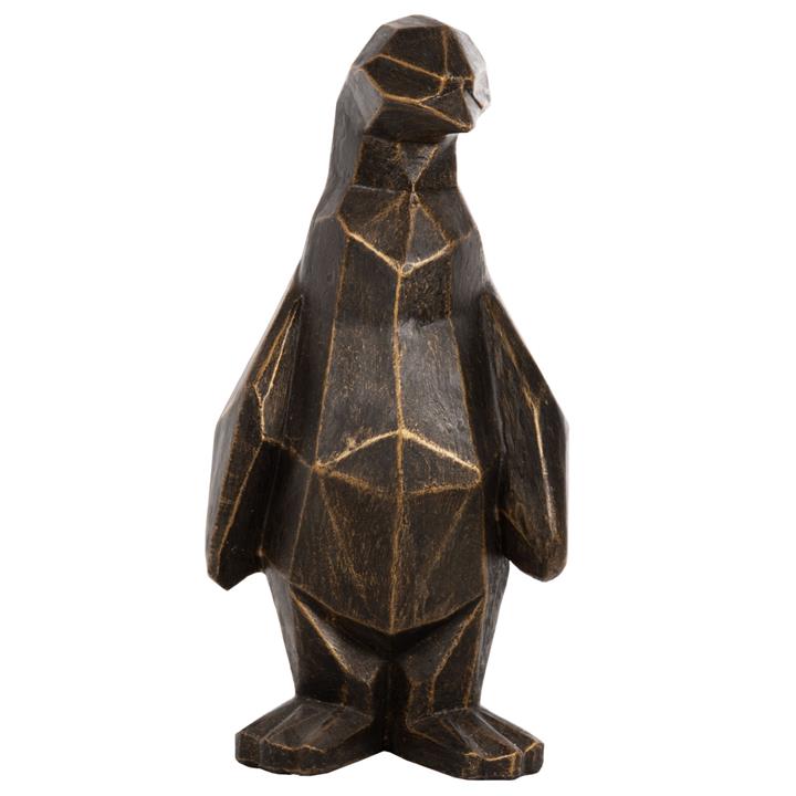 FLOOR DECORATION HM7913 GRC IN BLACK PATINA COLOR WITH GOLD DETAILS 30x20x60Hcm.