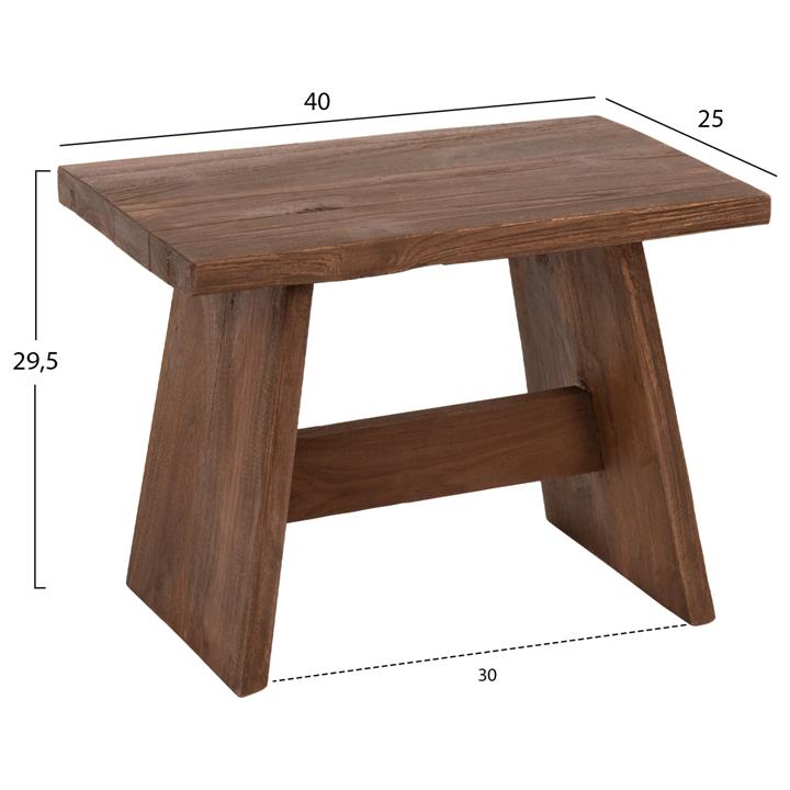 SIDE TABLE/STOOL HM7901 MIXED WOOD IN NATURAL COLOR 40x25x29,5Hcm.