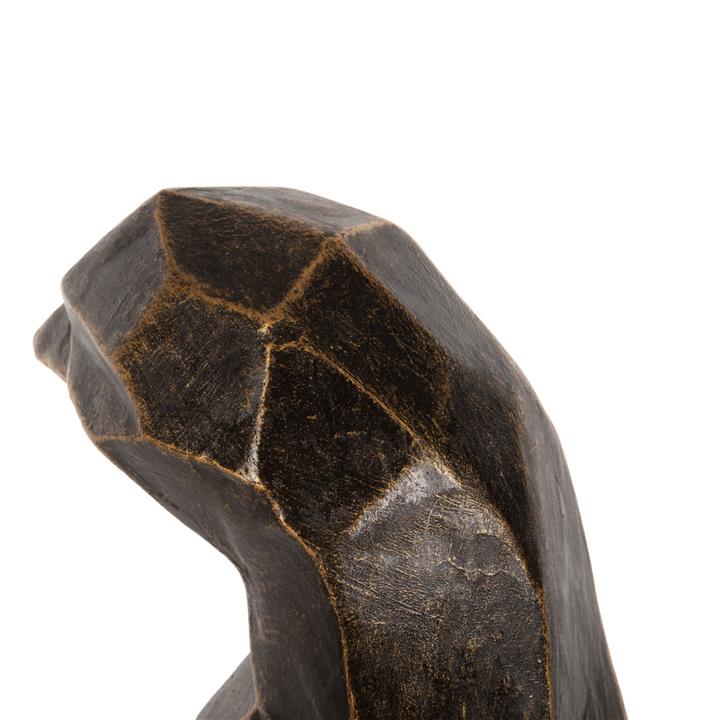 FLOOR DECORATION HM7914 GRC IN BLACK PATINA COLOR WITH GOLD DETAILS 45x45x100Hcm.