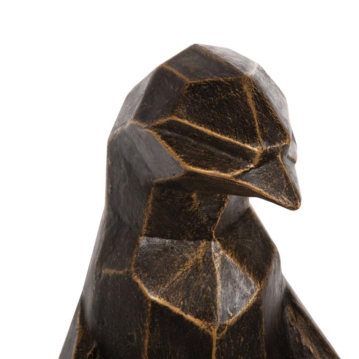 FLOOR DECORATION HM7914 GRC IN BLACK PATINA COLOR WITH GOLD DETAILS 45x45x100Hcm.