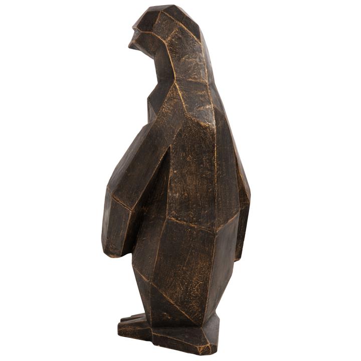 FLOOR DECORATION HM7914 GRC IN BLACK PATINA COLOR WITH GOLD DETAILS 45x45x100Hcm.
