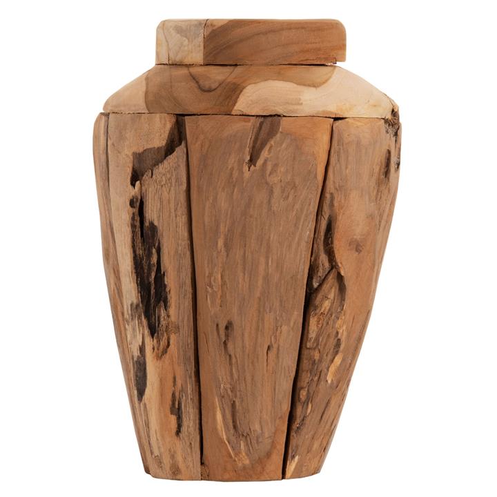 DECORATIVE VASE HM7917 RECYCLED PIECES OF TEAK WOOD IN NATURAL COLOR Φ15x30Hcm.