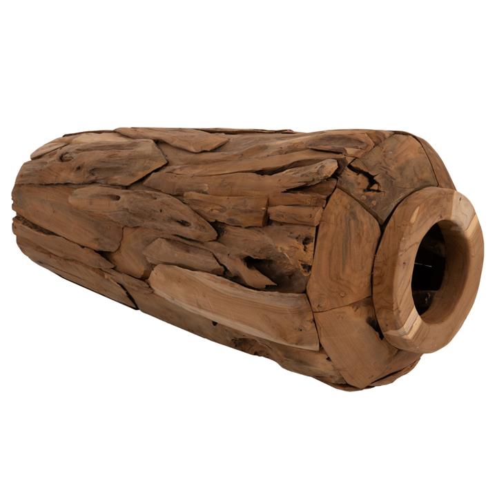 DECORATIVE FLOOR VASE HM7920 RECYCLED TEAK WOOD PIECES IN NATURAL COLOR Φ40x80Hcm.