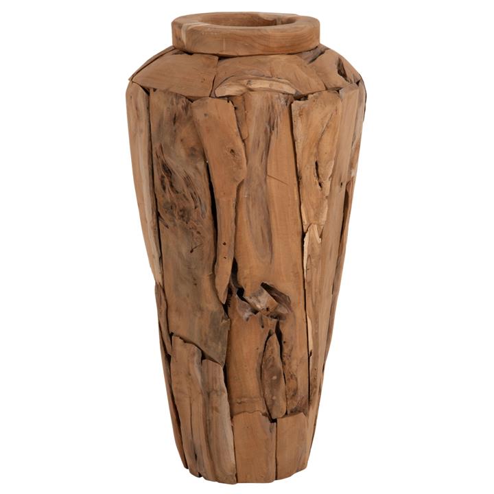 DECORATIVE FLOOR VASE HM7920 RECYCLED TEAK WOOD PIECES IN NATURAL COLOR Φ40x80Hcm.