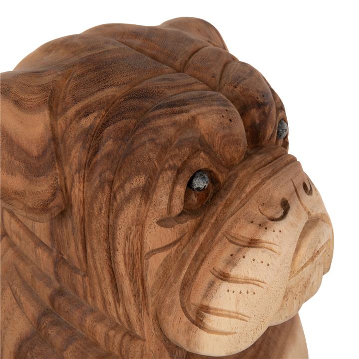 FLOOR DECORATION HM7924 DOZER BULLDOG SUAR WOOD IN NATURAL COLOR 26x27x40Hcm.