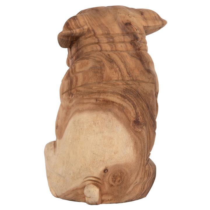 FLOOR DECORATION HM7924 DOZER BULLDOG SUAR WOOD IN NATURAL COLOR 26x27x40Hcm.