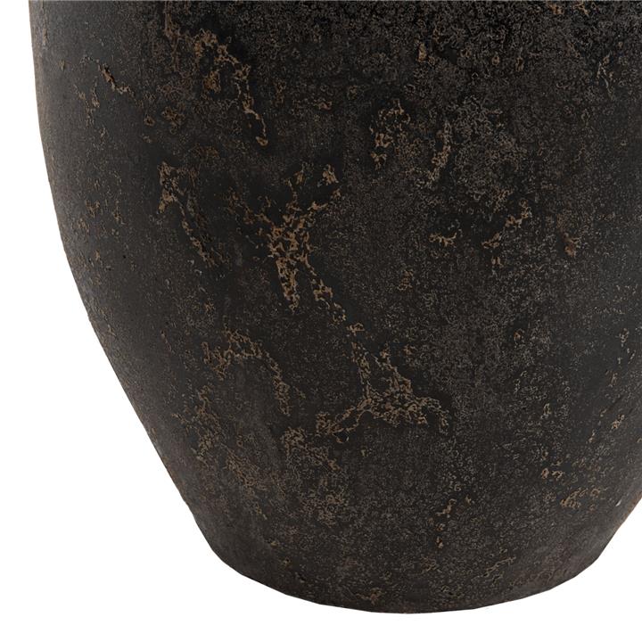 DECORATIVE VASE HM7928 TERRACOTA IN BLACK COLORING 44x49Hcm.