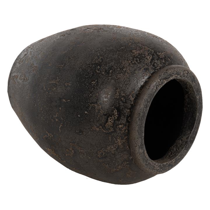 DECORATIVE VASE HM7928 TERRACOTA IN BLACK COLORING 44x49Hcm.