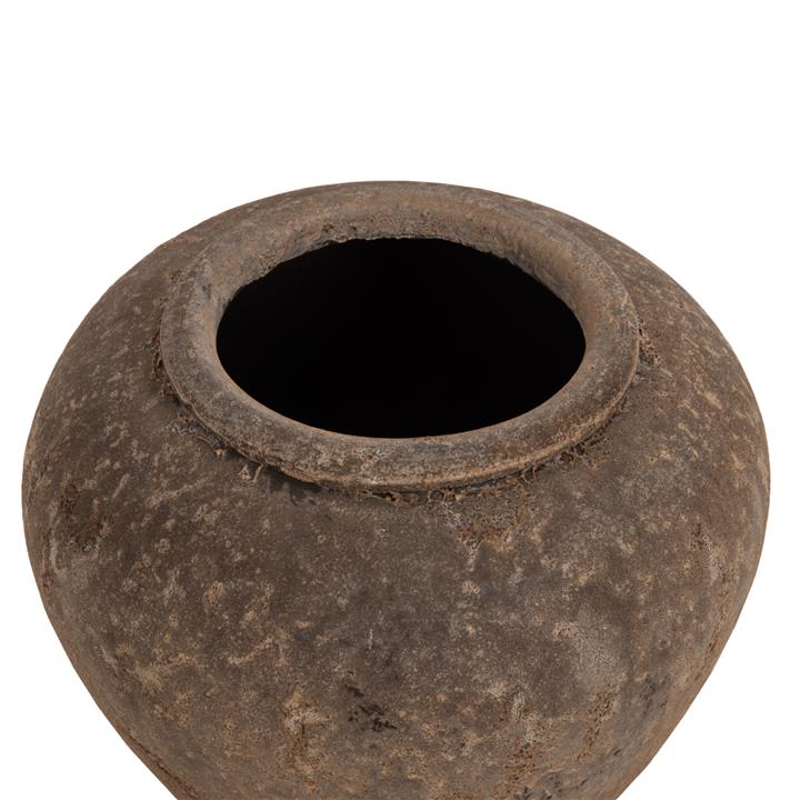 DECORATIVE VASE HM7931 TERRACOTTA IN GREY COLORING Φ34x26Hcm.