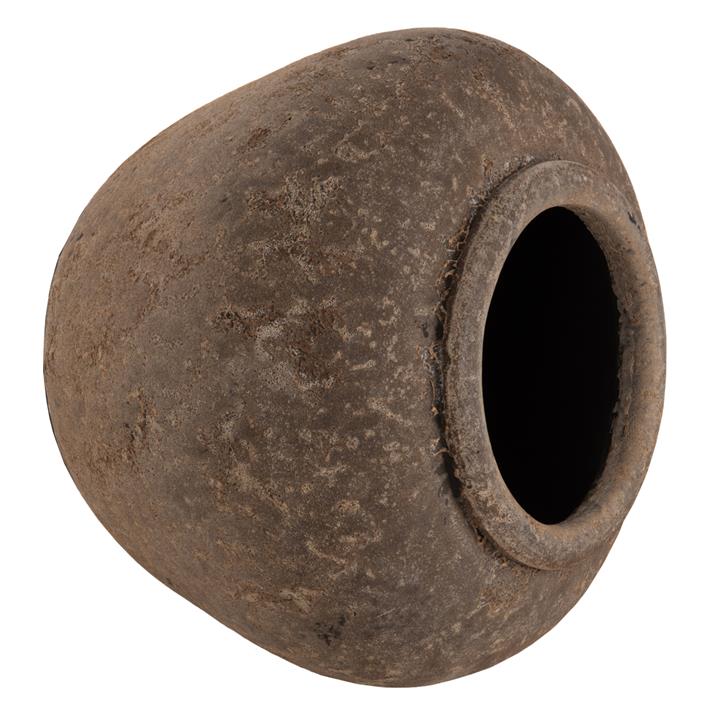 DECORATIVE VASE HM7931 TERRACOTTA IN GREY COLORING Φ34x26Hcm.