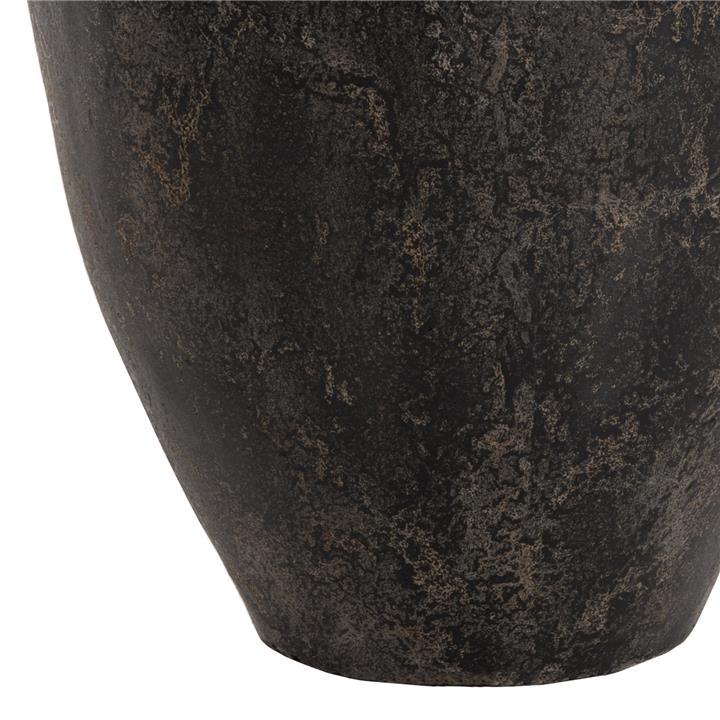 DECORATIVE FLOOR VASE HM7934 TERRACOTA IN BLACK COLORING Φ66x85Hcm.