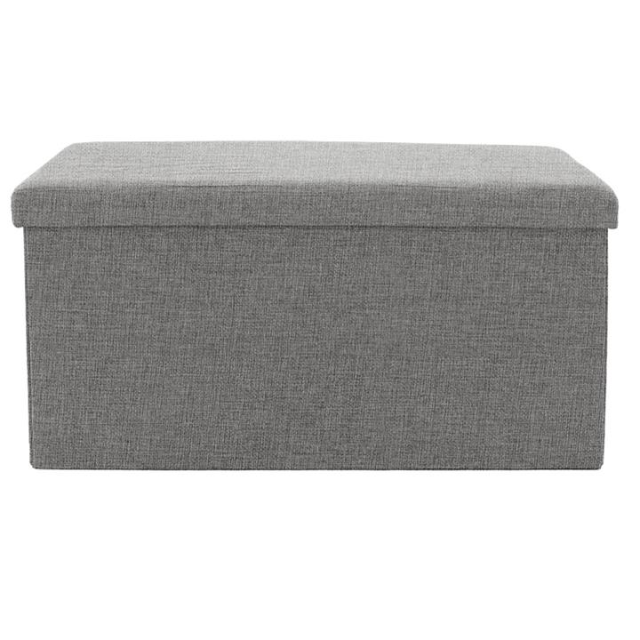 Stool-trunk Greatness pakoworld fabric grey 76x38x38cm