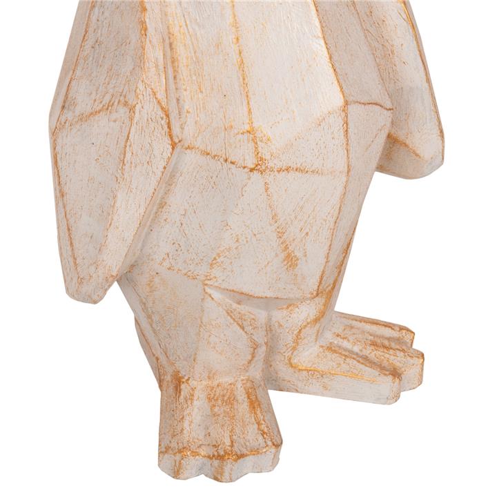 FLOOR DECORATION HM7915 GRC IN WHITE PATINA COLOR WITH GOLD DETAILS 30x20x60Hcm.