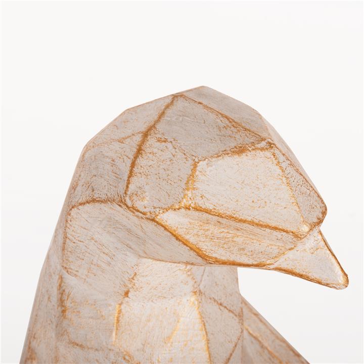 FLOOR DECORATION HM7915 GRC IN WHITE PATINA COLOR WITH GOLD DETAILS 30x20x60Hcm.