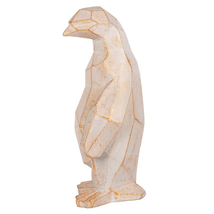 FLOOR DECORATION HM7915 GRC IN WHITE PATINA COLOR WITH GOLD DETAILS 30x20x60Hcm.