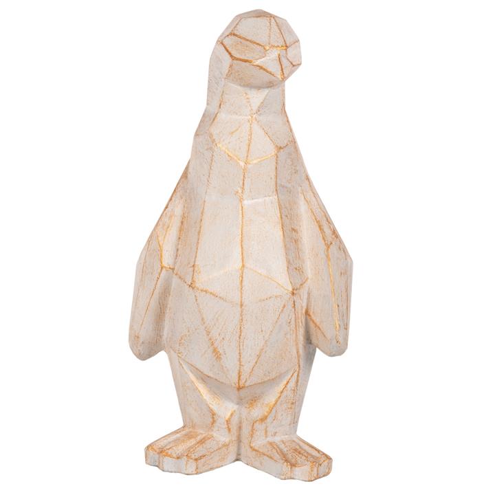 FLOOR DECORATION HM7915 GRC IN WHITE PATINA COLOR WITH GOLD DETAILS 30x20x60Hcm.