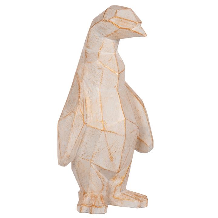 FLOOR DECORATION HM7915 GRC IN WHITE PATINA COLOR WITH GOLD DETAILS 30x20x60Hcm.