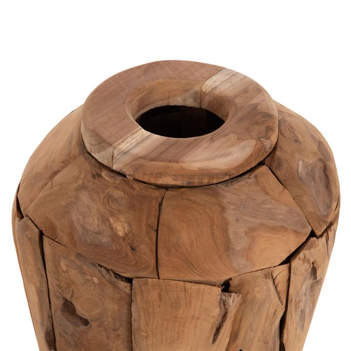 DECORATIVE VASE HM7919 RECYCLED PIECES OF TEAK WOOD IN NATURAL COLOR Φ30x60Hcm.