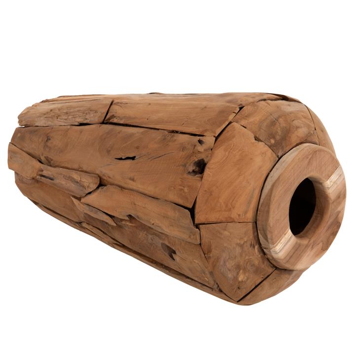 DECORATIVE VASE HM7919 RECYCLED PIECES OF TEAK WOOD IN NATURAL COLOR Φ30x60Hcm.