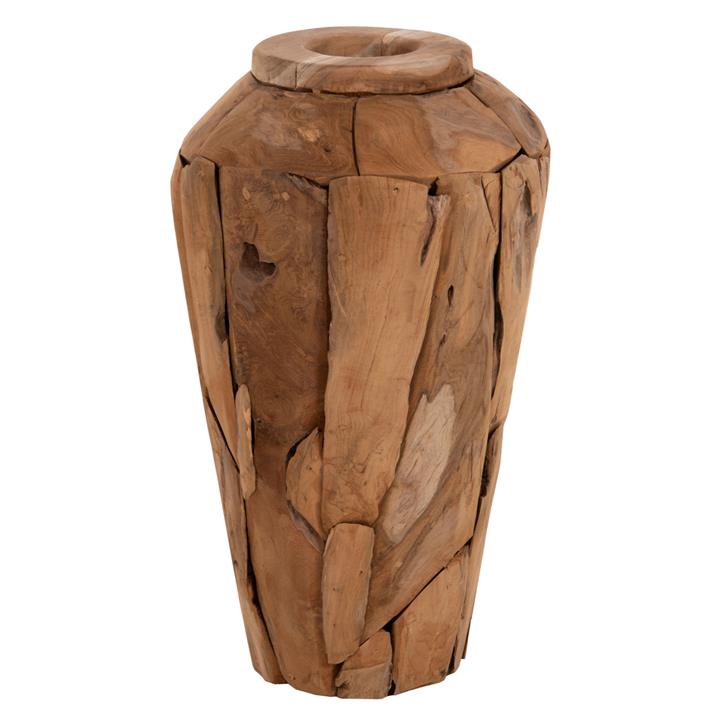 DECORATIVE VASE HM7919 RECYCLED PIECES OF TEAK WOOD IN NATURAL COLOR Φ30x60Hcm.
