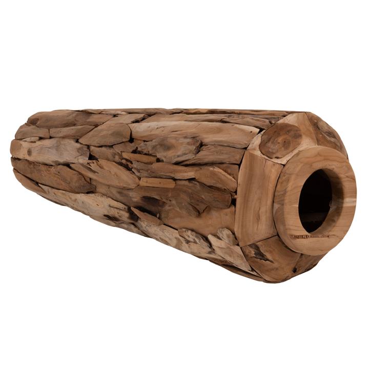 DECORATIVE FLOOR VASE ΗΜ7921 RECYCLED TEAK WOOD PIECES IN NATURAL COLOR Φ60x120Hcm.