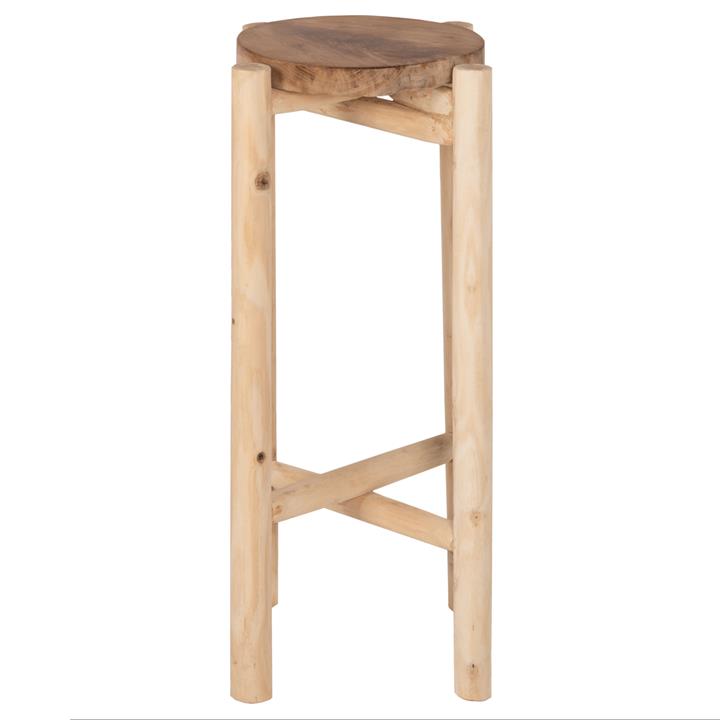 FLOWER PEDESTAL HM7935 TEAK WOOD IN NATURAL COLOR Φ30x75,5Hcm.