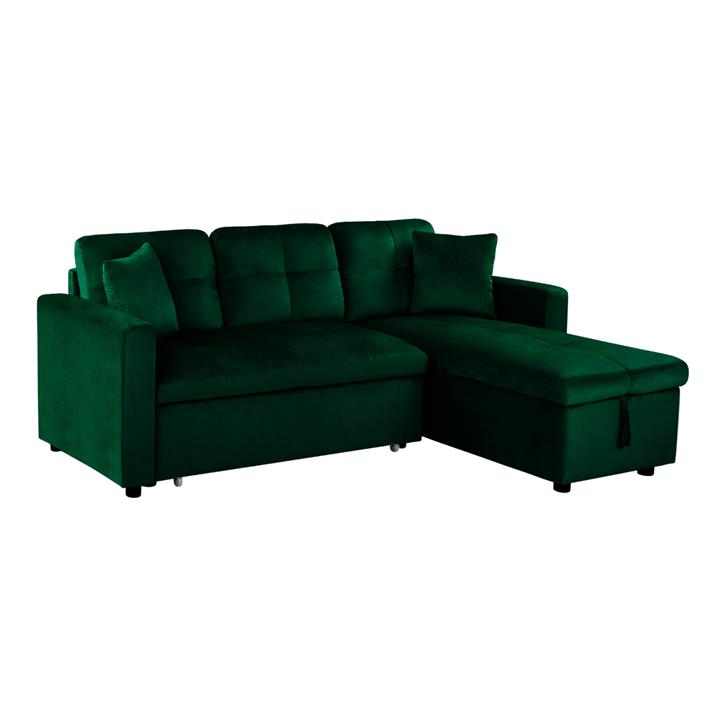 Corner Sofa Bed Wayne 224x147x85 HM3028.13 Cypress Green Velvet