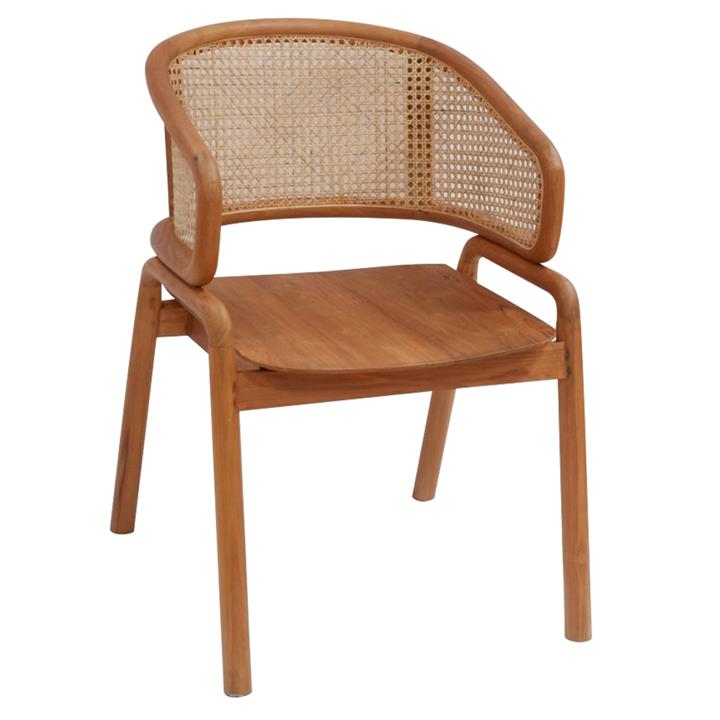 ARMCHAIR TEAK WOOD & RATTAN BACKREST NATURAL 56X67X82Hcm.HM9402.01