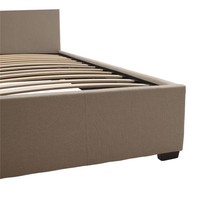 Double bed Norse pakoworld with storage in beige fabric 160x200cm