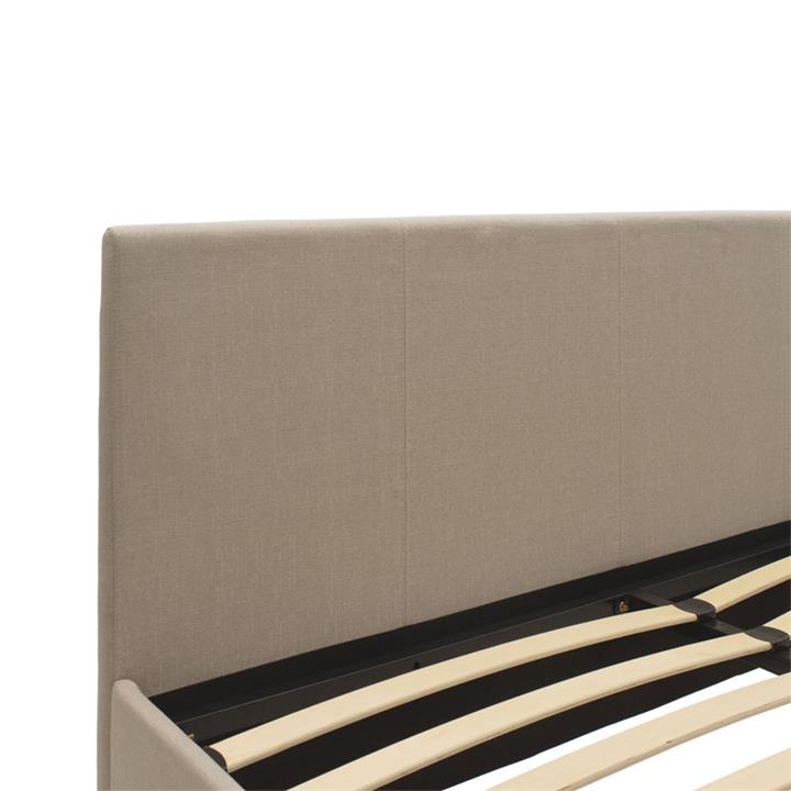 Double bed Norse pakoworld with storage in beige fabric 160x200cm