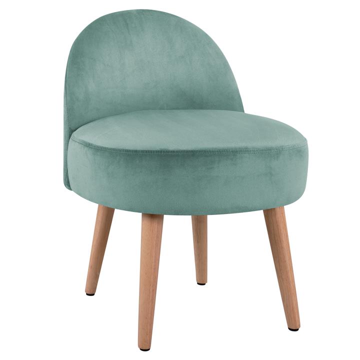 STOOL YASMINE HM8395.07 LOW BACKREST-PISTACHIO GREEN VELVET 47x43x63,5Hcm.