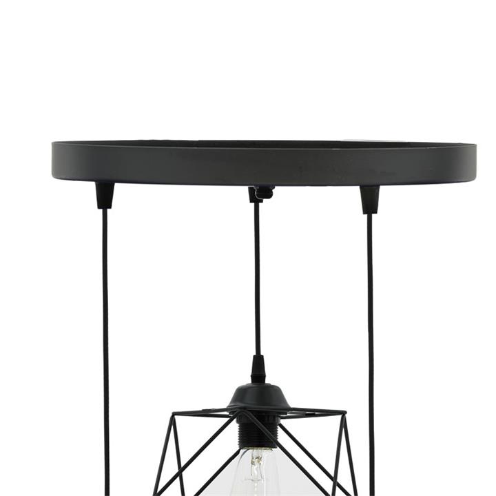 Φωτιστικό οροφής τρίφωτο Karin pakoworld E27 μαύρο 30x30x80εκ