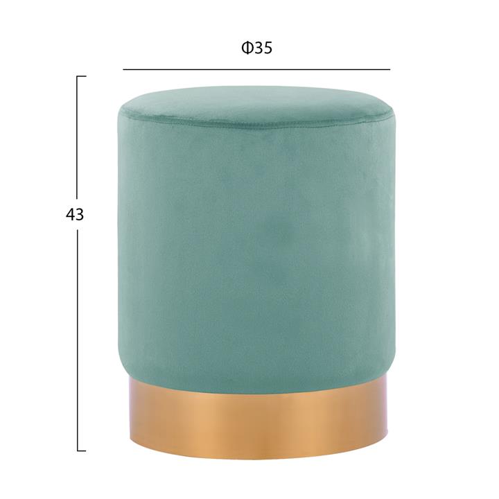 STOOL LEVY HM8408.07 PISTACHIO GREEN VELVET WITH GOLD BASE Φ35x43Hcm.