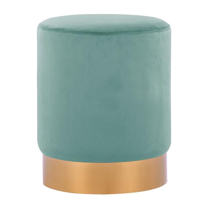 STOOL LEVY HM8408.07 PISTACHIO GREEN VELVET WITH GOLD BASE Φ35x43Hcm.