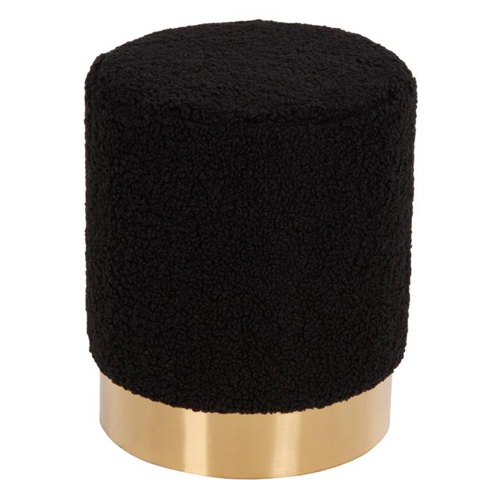 STOOL LEVY HM8408.24 BOUCLE FABRIC BLACK-GOLD BASE Φ35x42Hcm.