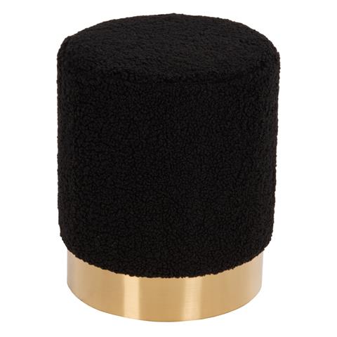 STOOL LEVY HM8408.24 BOUCLE FABRIC BLACK-GOLD BASE Φ35x42Hcm.