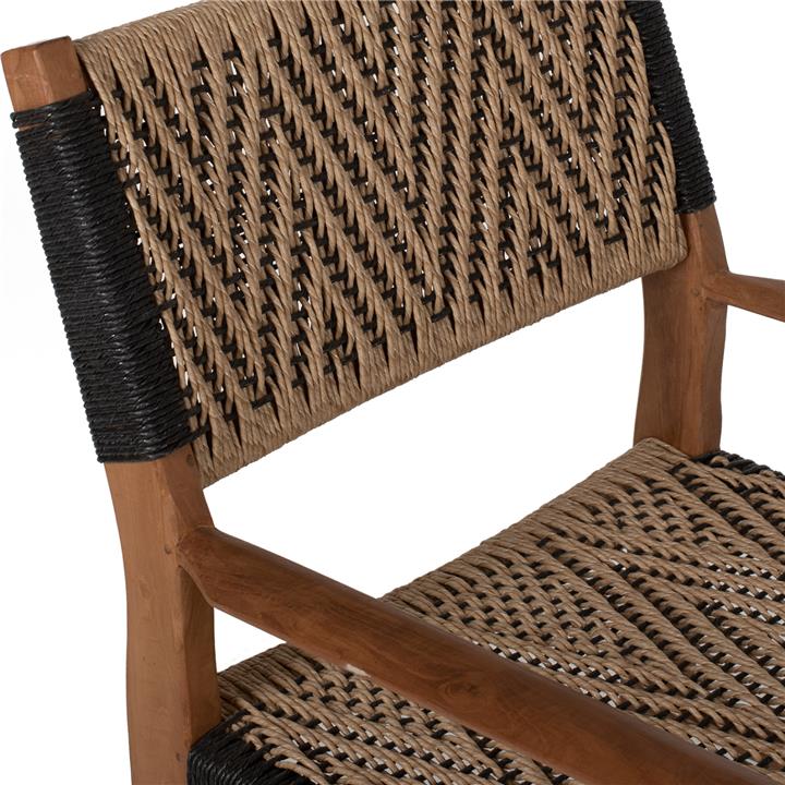 DINING ARMCHAIR TEAK WOOD SYNTHETIC ROPE 57X67X86Hcm.HM9383.01