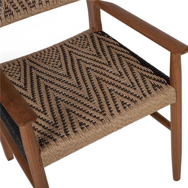 DINING ARMCHAIR TEAK WOOD SYNTHETIC ROPE 57X67X86Hcm.HM9383.01