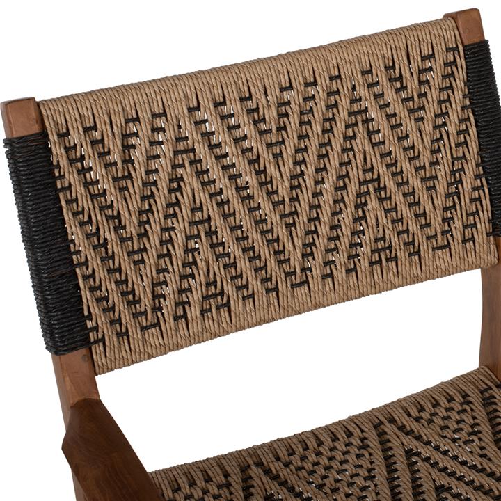 DINING ARMCHAIR TEAK WOOD SYNTHETIC ROPE 57X67X86Hcm.HM9383.01