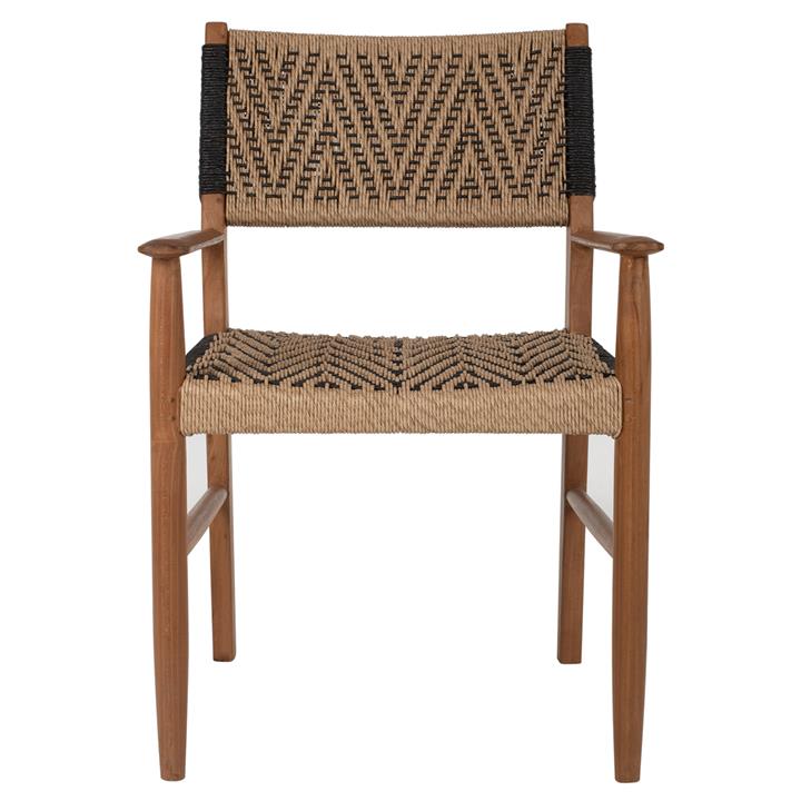 DINING ARMCHAIR TEAK WOOD SYNTHETIC ROPE 57X67X86Hcm.HM9383.01