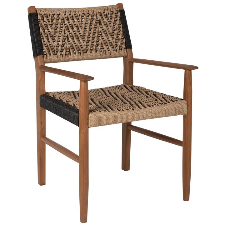 DINING ARMCHAIR TEAK WOOD SYNTHETIC ROPE 57X67X86Hcm.HM9383.01