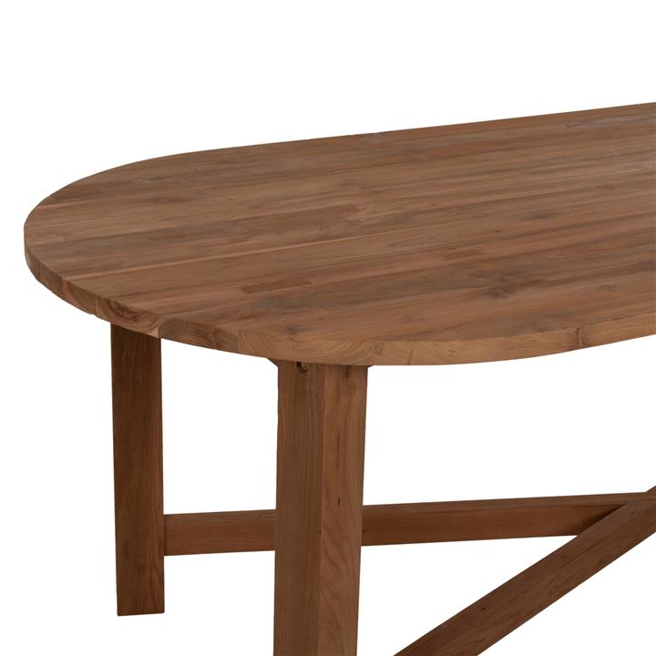 DINING TABLE KUTAI HM9640 RECYCLED TEAK WOOD IN NATURAL COLOR 200x90x75Ηcm.