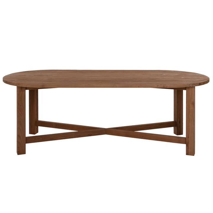 DINING TABLE KUTAI HM9640 RECYCLED TEAK WOOD IN NATURAL COLOR 200x90x75Ηcm.