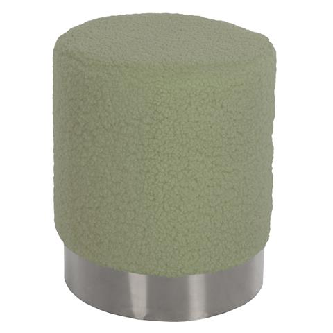 STOOL LEVY HM8408.27 BOUCLE FABRIC PISTACHIO GREEN-SILVER BASE Φ35x42Hcm.
