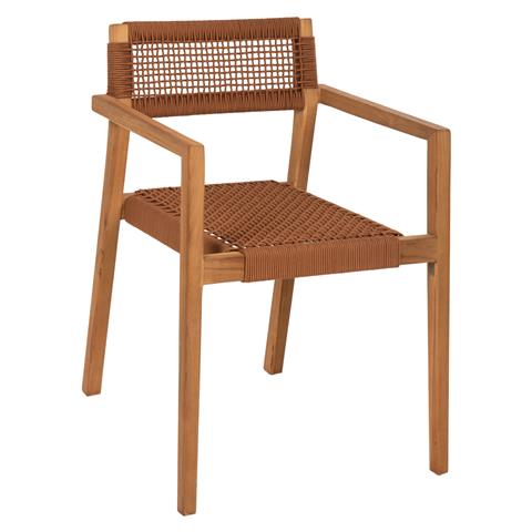 ARMCHAIR CHARLOTTE HM9637.01 TEAK WOOD IN NATURAL & BEIGE ROPE 59x54x83Hcm.