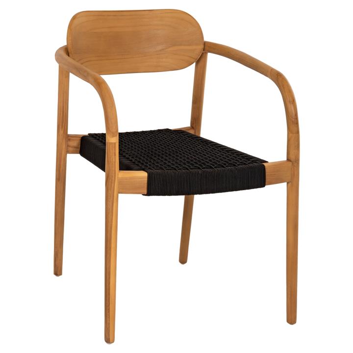 ARMCHAIR OSLO HM9636.02 TEAK WOOD IN NATURAL & BLACK ROPE 55x54x80Hcm.