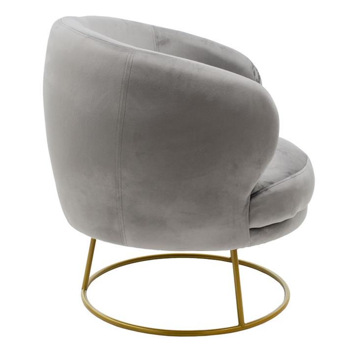 Armchair Rony pakoworld velvet grey 78x75x82cm