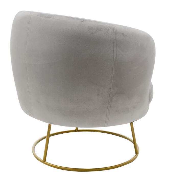 Armchair Rony pakoworld velvet grey 78x75x82cm